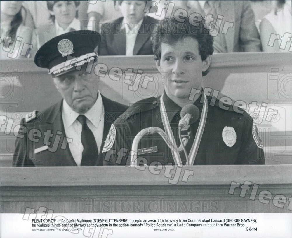 1984 Actors Steve Guttenberg, George Gaynes in Police Academy Press Photo ady125 - Historic Images