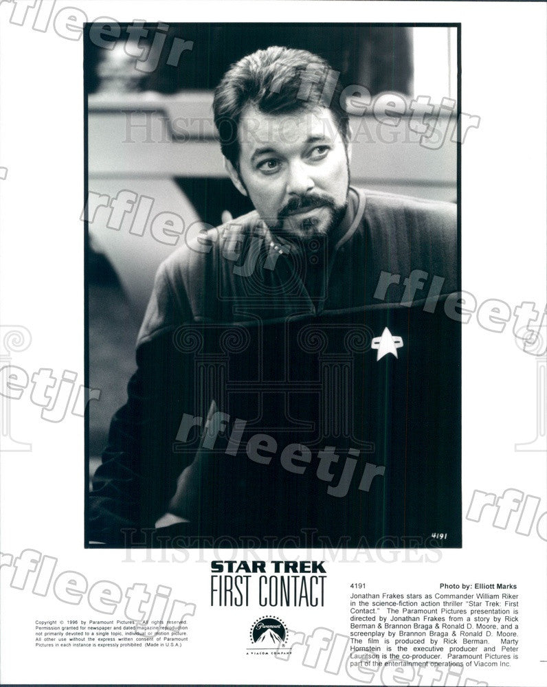 1996 Actor Jonathan Frakes in Film Star Trek: First Contact Press Photo ady147 - Historic Images