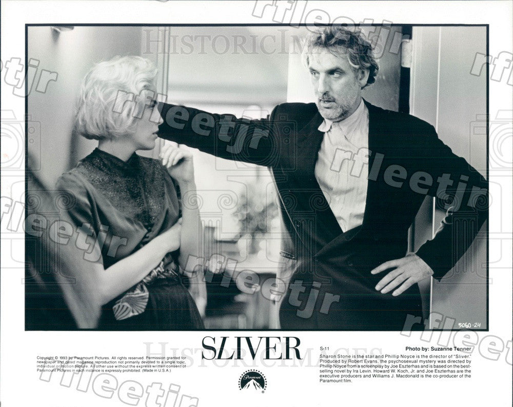 1993 Actor Sharon Stone, Director Phillip Noyce Press Photo ady157 - Historic Images