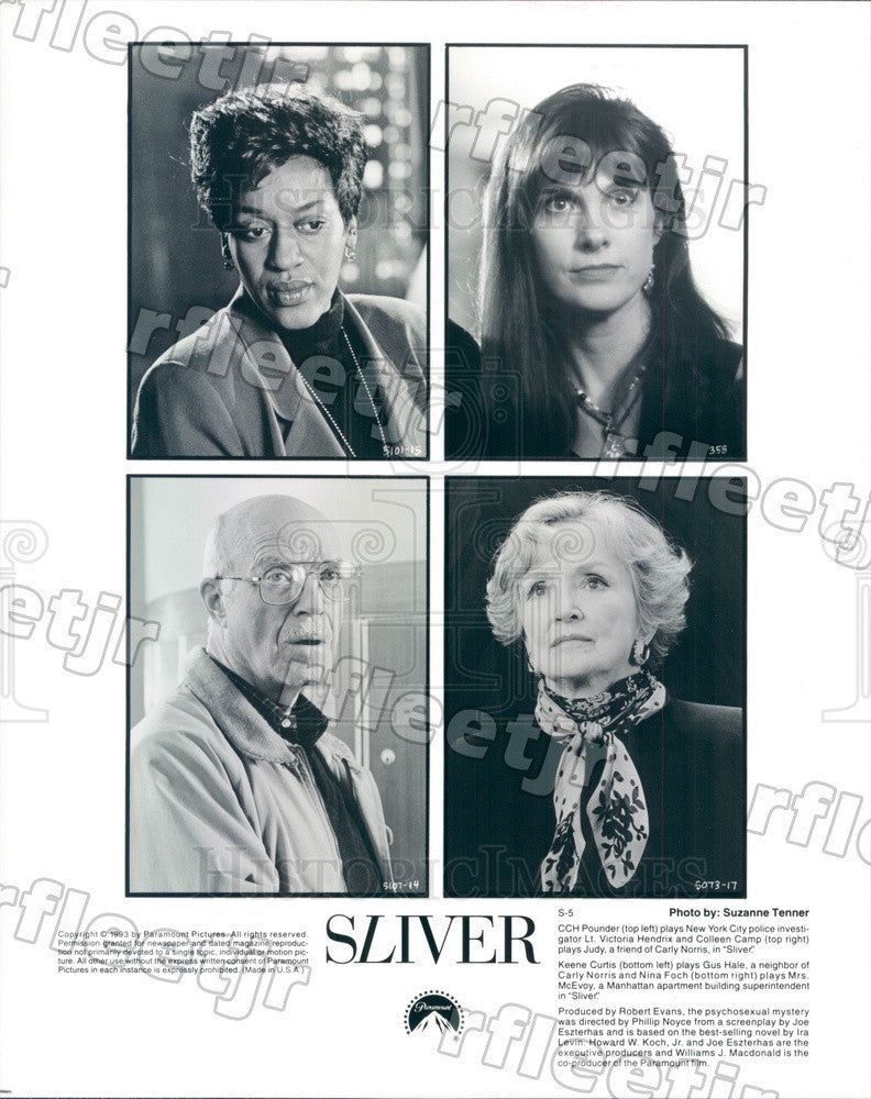 1993 Actor CCH Pounder, Colleen Camp, Keene Curtis, Nina Foch Press Photo ady159 - Historic Images