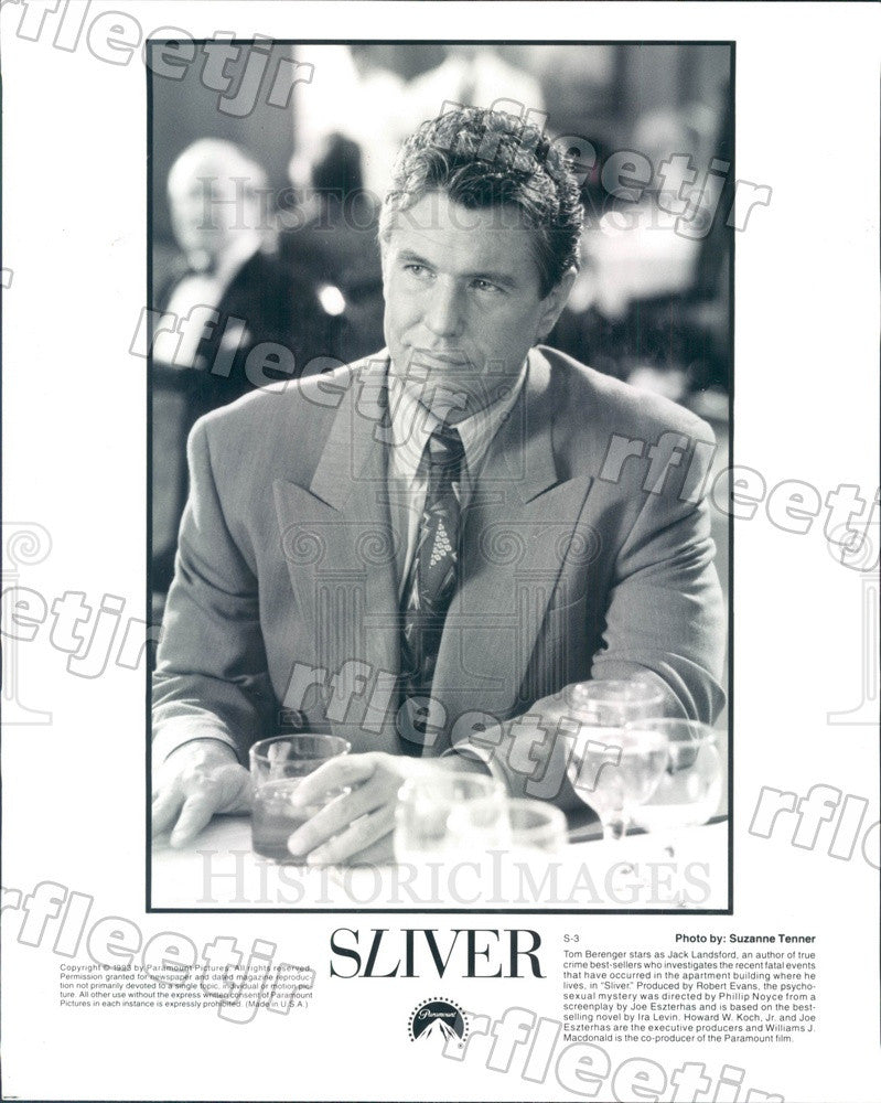 1993 Emmy Winning Actor Tom Berenger in Film Sliver Press Photo ady161 - Historic Images