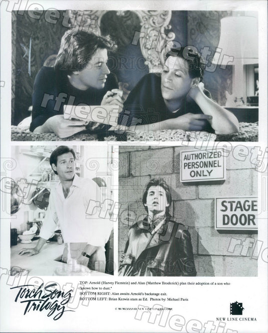 1988 Actors Harvey Fierstein, Matthew Broderick, Brian Kerwin Press Photo ady193 - Historic Images