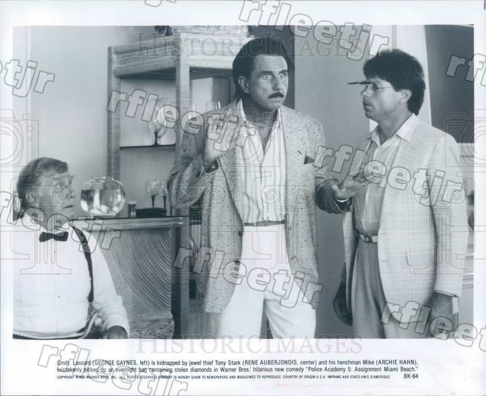 1988 Actors George Gaynes, Renee Auberjonois, Archie Hahn Press Photo ady19 - Historic Images