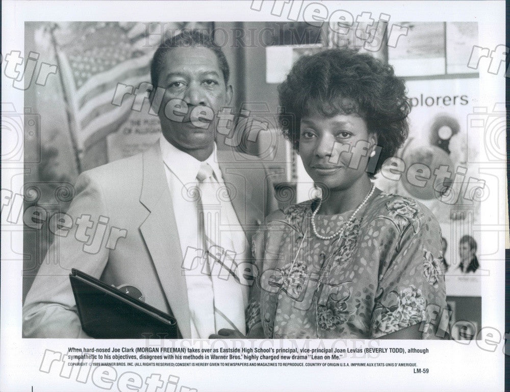 1989 Oscar Winning Actor Morgan Freeman &amp; Beverly Todd Press Photo ady1 - Historic Images
