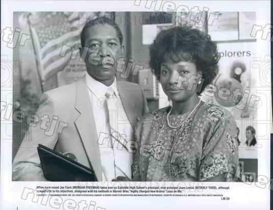 1989 Oscar Winning Actor Morgan Freeman & Beverly Todd Press Photo ady1 - Historic Images