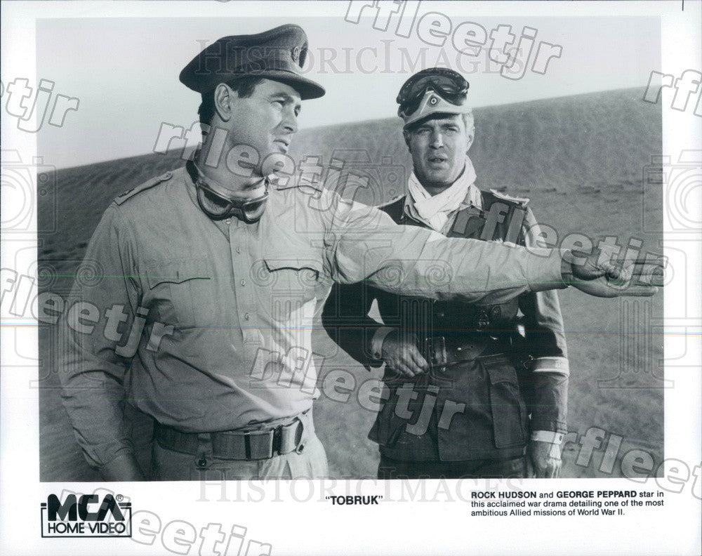 Undated Actors Rock Hudson & George Peppard in Film Tobruk Press Photo ady251 - Historic Images