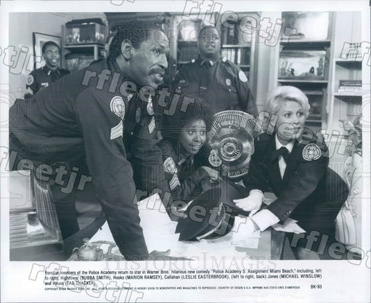 1988 Actors Leslie Easterbrook, Marion Ramsey, Bubba Smith Press Photo ady25 - Historic Images
