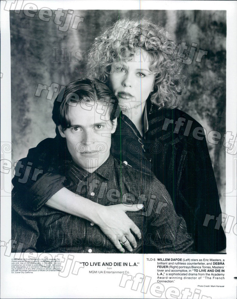 1985 Actors Willem Dafoe &amp; Debra Feuer in Film Press Photo ady261 - Historic Images