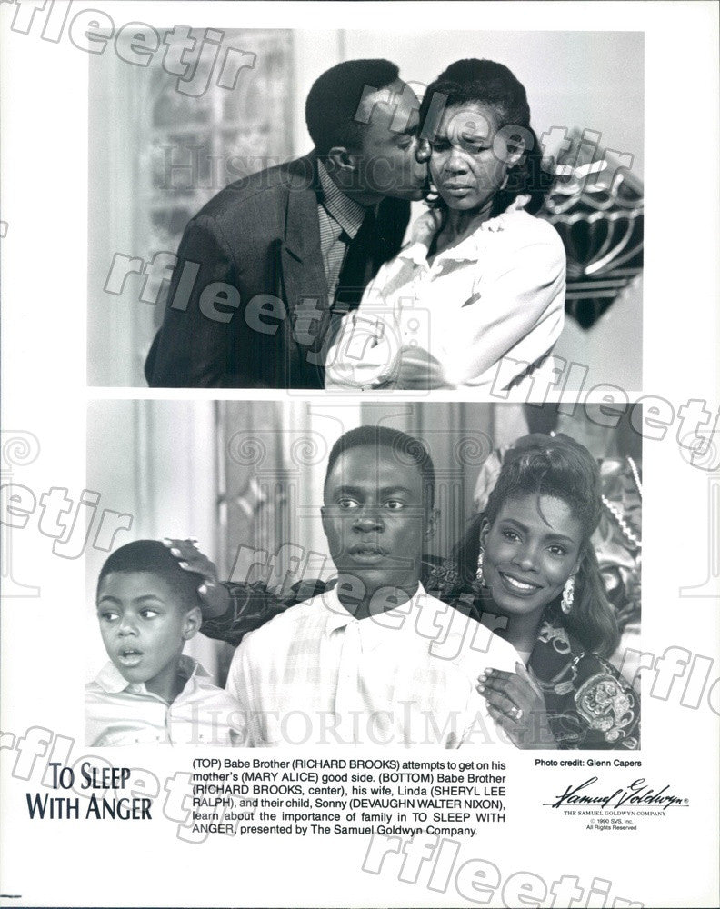 1990 Actors Sheryl Lee Ralph, Richard Brooks, Mary Alice Press Photo ady297 - Historic Images