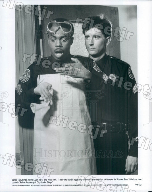 1989 Actors Michael Winslow, Matt McCoy in Film Police Academy Press Photo ady29 - Historic Images