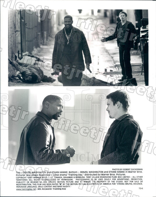 2001 Oscar Winning Actor Denzel Washington & Ethan Hawke Press Photo ady301 - Historic Images