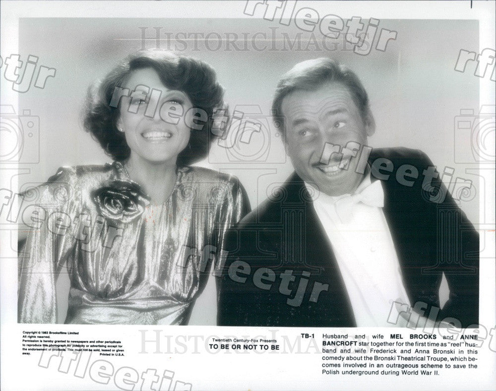 1983 Oscar Winning Actors Mel Brooks &amp; Anne Bancroft in Film Press Photo ady321 - Historic Images
