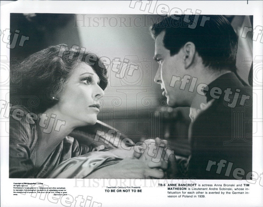 1983 Oscar Winning Actor Anne Bancroft &amp; Tim Matheson in Film Press Photo ady325 - Historic Images