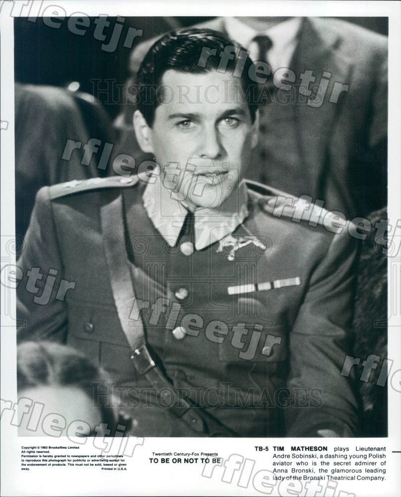 1983 American Actor Tim Matheson in Film To Be Or Not To Be Press Photo ady329 - Historic Images
