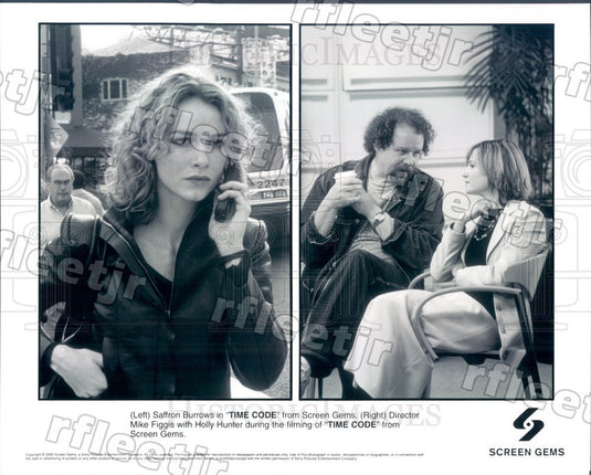 2000 Actor Saffron Burrows, Director Mike Figgis Filming Press Photo ady335 - Historic Images