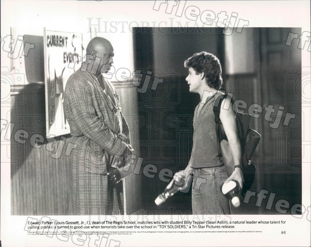 1991 Oscar Winning Actor Louis Gossett Jr, Sean Astin in Film Press Photo ady363 - Historic Images