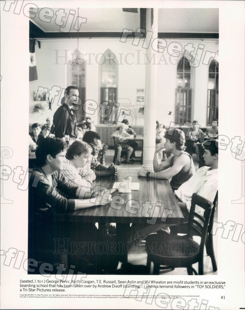 1991 Actor George Perez, Keith Coogan, TE Russell, Sean Astin Press Photo ady379 - Historic Images
