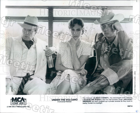 1985 Actor Jacqueline Bissett, Albert Finney, Anthony Andrews Press Photo ady415 - Historic Images