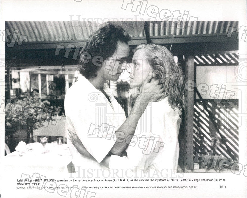 1992 Actors Greta Scacchi &amp; Art Malik in Film Turtle Beach Press Photo ady443 - Historic Images