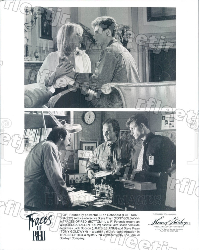 1992 Actors James Belushi, Lorraine Bracco, Edgar Allen Poe Press Photo ady453 - Historic Images