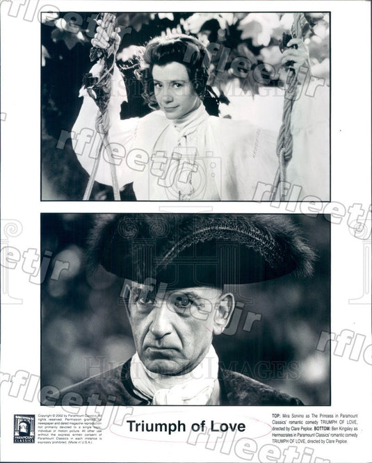 2002 Oscar Winning Actor Ben Kingsley & Mira Sorvino in Film Press Photo ady577 - Historic Images