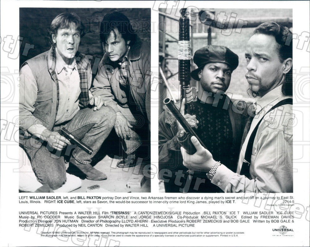 1992 Actors William Sadler, Bill Paxton, Ice Cube, Ice-T Press Photo ady593 - Historic Images