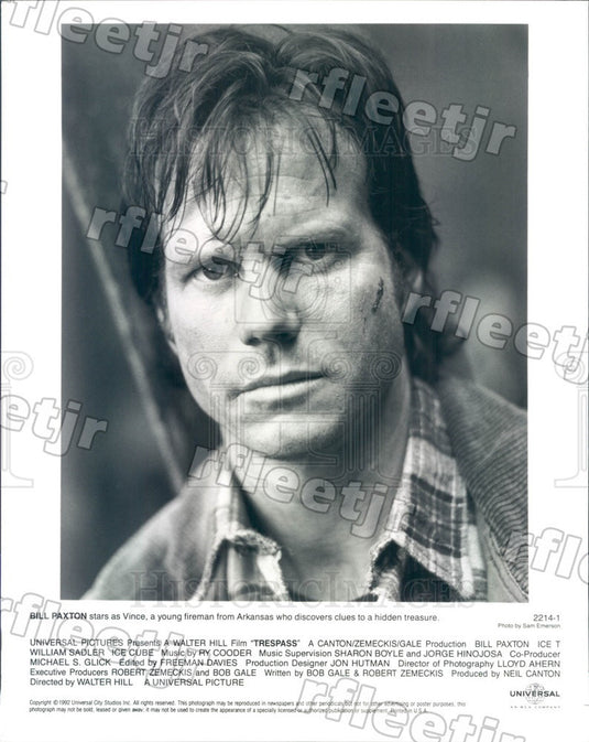 1992 American Actor Bill Paxton in Film Trespass Press Photo ady595 - Historic Images