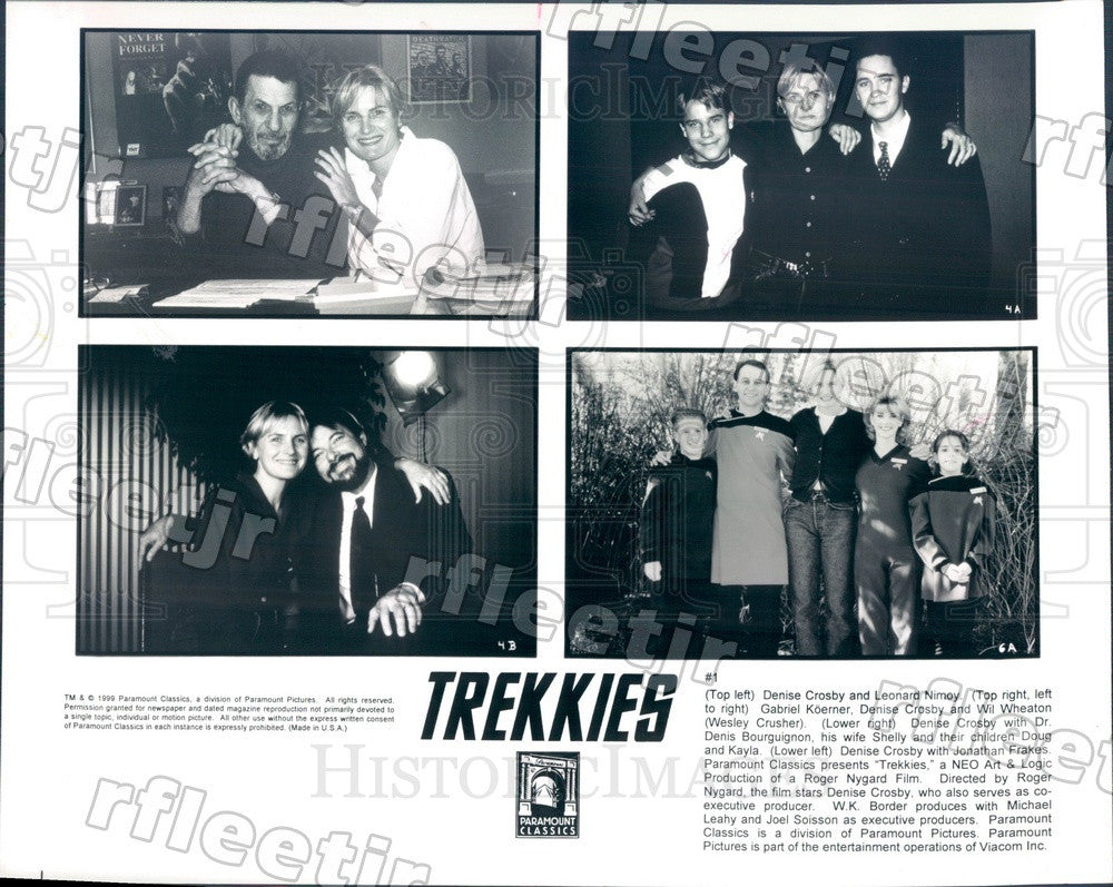 1999 Actors Leonard Nimoy, Denise Crosby, Wil Wheaton Press Photo ady615 - Historic Images