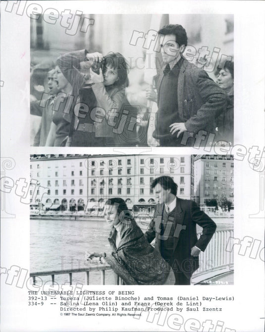 1987 Actors Daniel Day-Lewis, Juliette Binoche, Lena Olin Press Photo ady651 - Historic Images