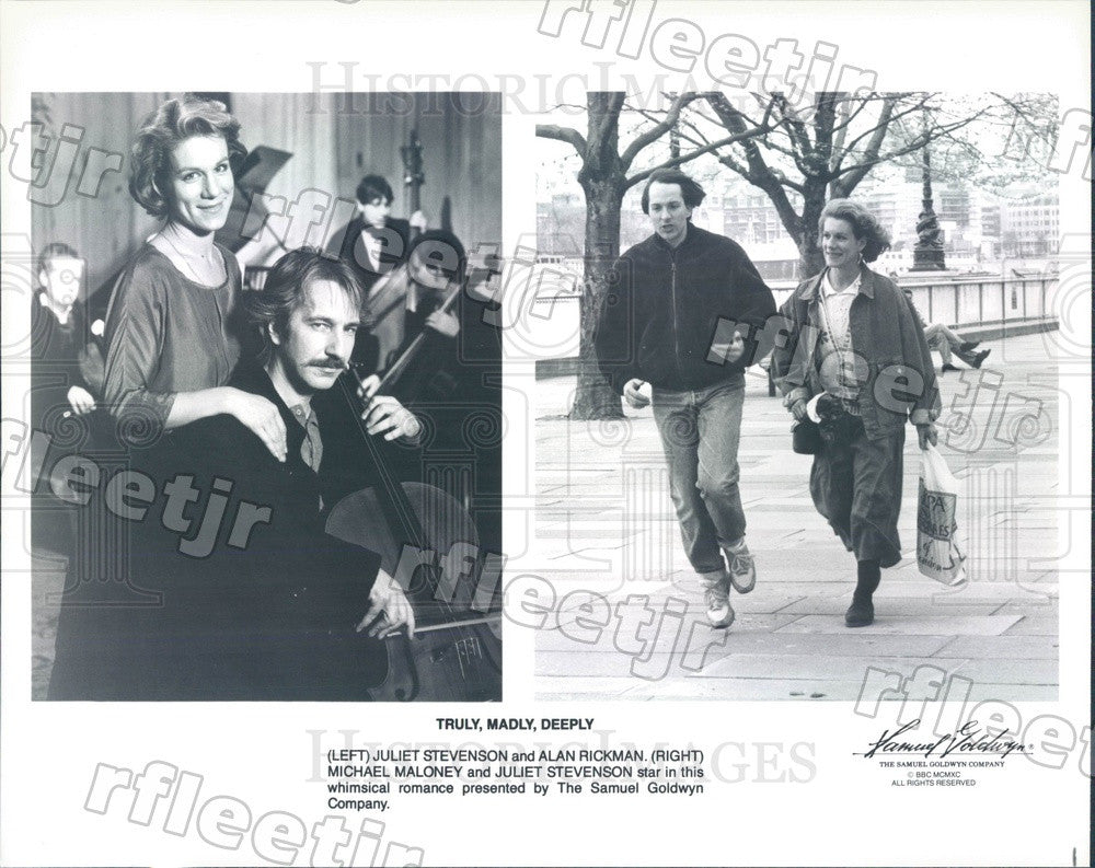 1990 Actors Juliet Stevenson, Alan Rickman, Michael Maloney Press Photo ady659 - Historic Images
