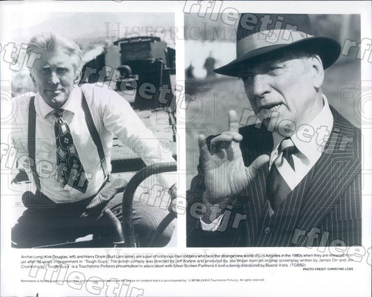 1986 Oscar Winning Actor Burt Lancaster & Kirk Douglas Press Photo ady675 - Historic Images