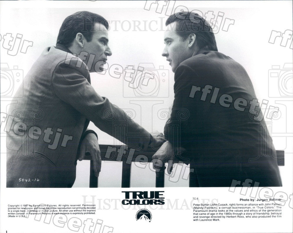 1991 Actors John Cusack &amp; Mandy Patinkin in Film True Colors Press Photo ady689 - Historic Images