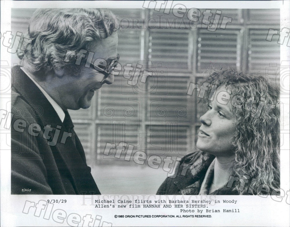 1985 Award Winning Actors Michael Caine &amp; Barbara Hershey Press Photo ady717 - Historic Images