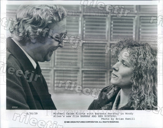 1985 Award Winning Actors Michael Caine & Barbara Hershey Press Photo ady717 - Historic Images
