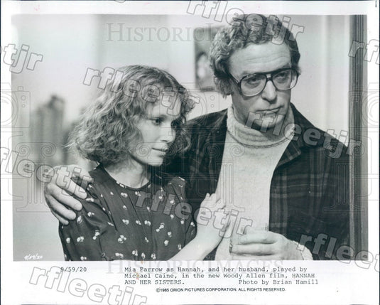 1985 Oscar Winning Actor Michael Caine & Mia Farrow in Film Press Photo ady719 - Historic Images