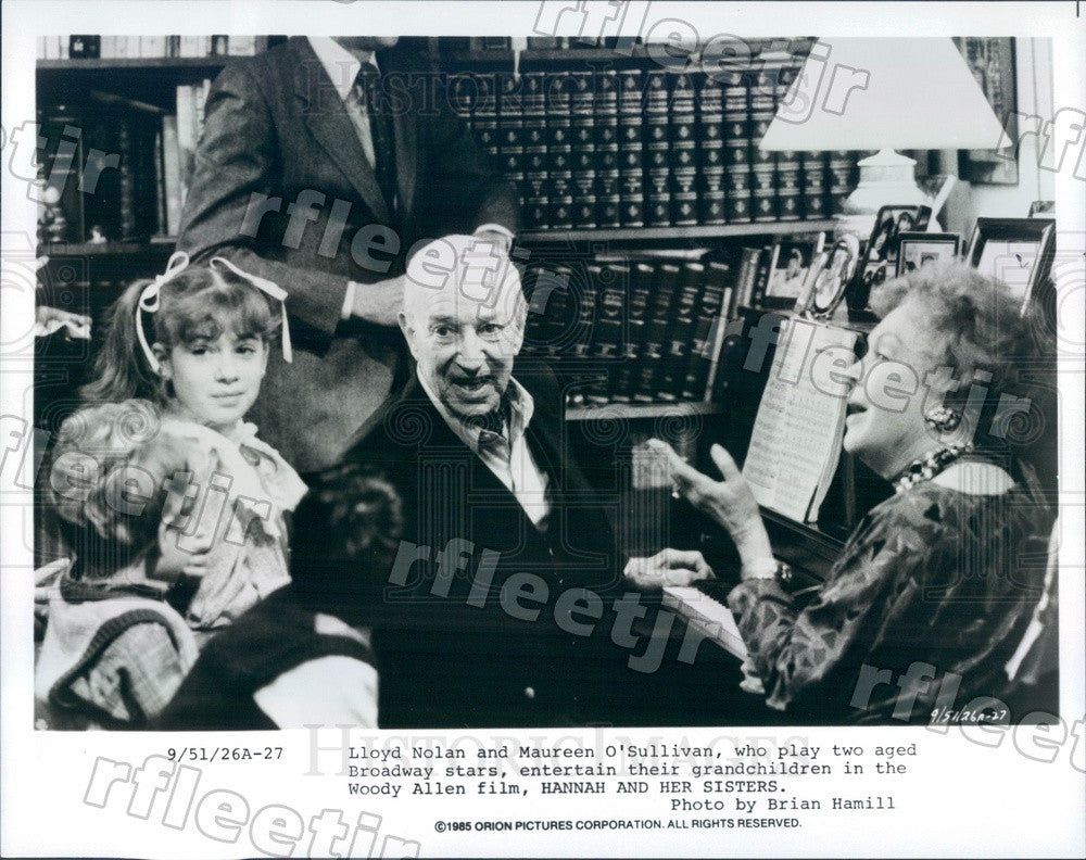 1985 Actors Lloyd Nolan &amp; Maureen O&#39;Sullivan in Film Press Photo ady721 - Historic Images