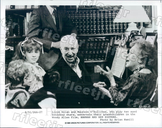 1985 Actors Lloyd Nolan & Maureen O'Sullivan in Film Press Photo ady721 - Historic Images