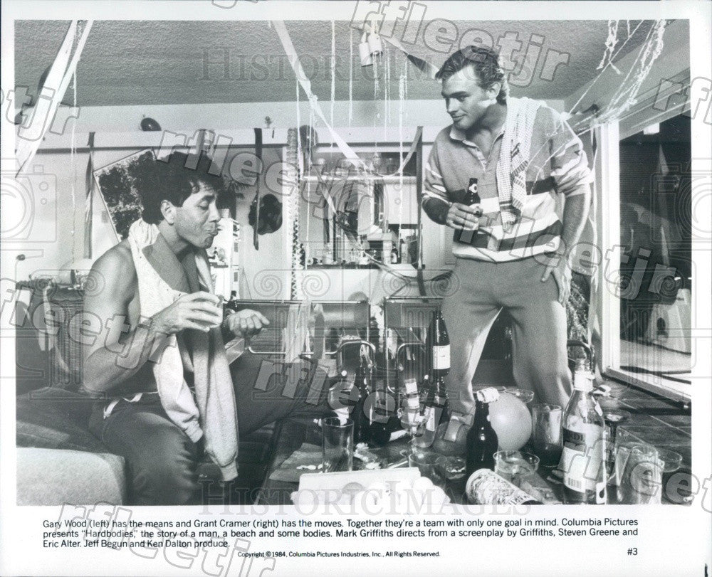 1984 Actors Gary Wood &amp; Grant Cramer in Film Hardbodies Press Photo ady729 - Historic Images