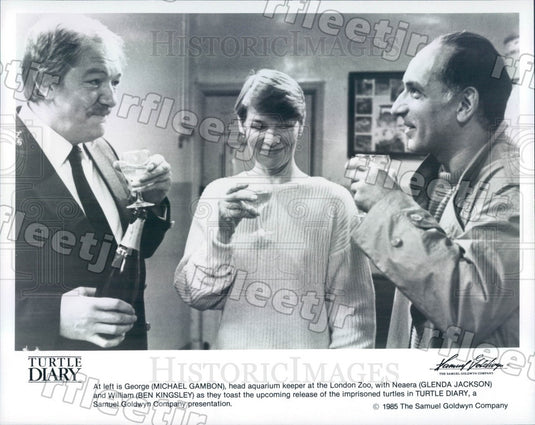 1985 Actors Glenda Jackson, Ben Kingsley, Michael Gambon Press Photo ady791 - Historic Images