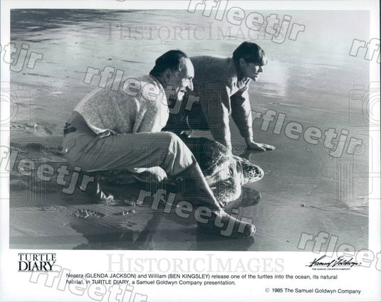 1985 Oscar Winning Actors Glenda Jackson & Ben Kingsley Press Photo ady795 - Historic Images