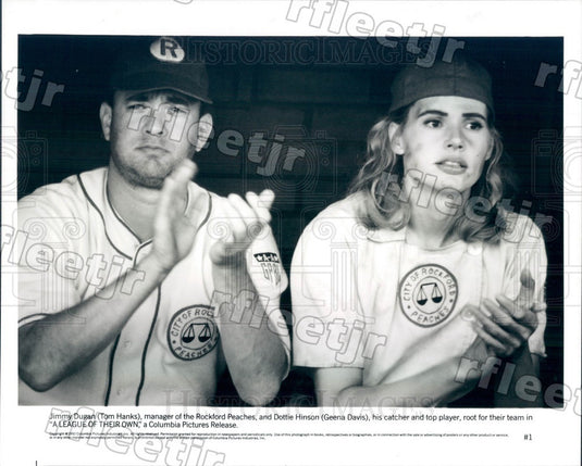 1992 Oscar Winning Actors Tom Hanks & Geena Davis Press Photo ady7 - Historic Images