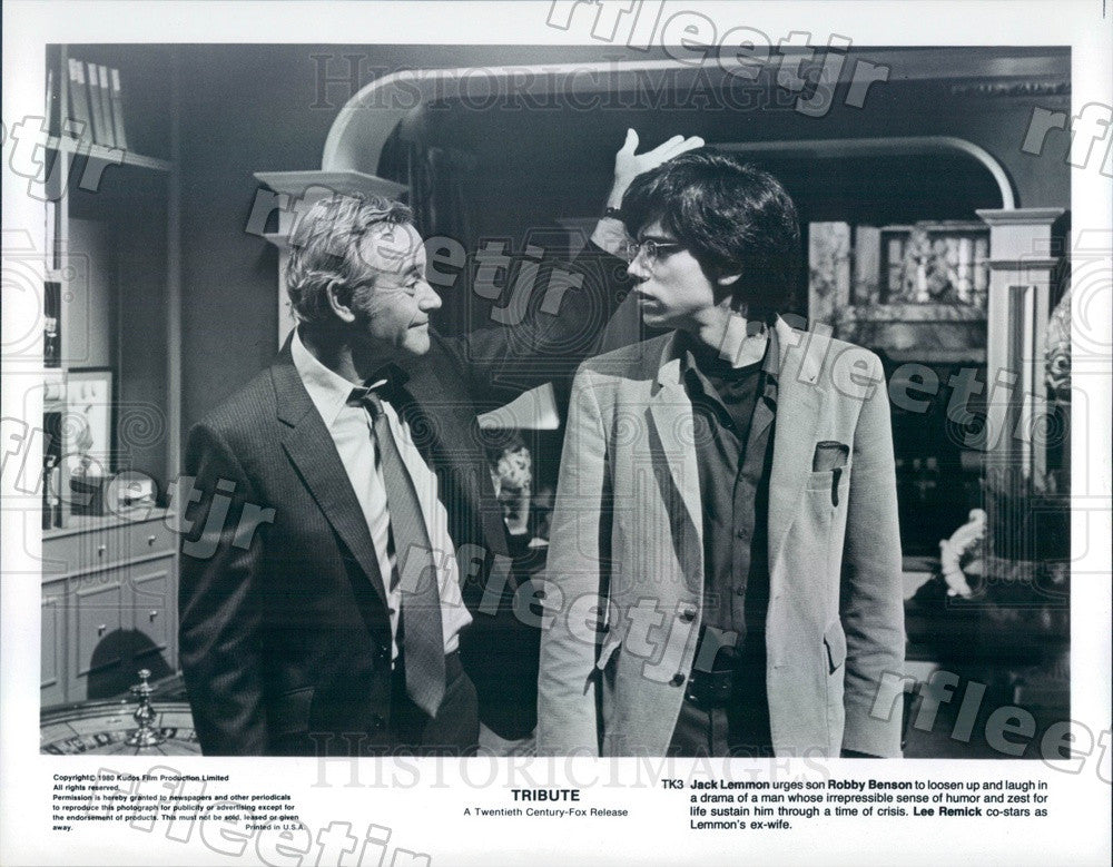 1980 Oscar Winning Actor Jack Lemmon &amp; Robby Benson in Film Press Photo ady805 - Historic Images
