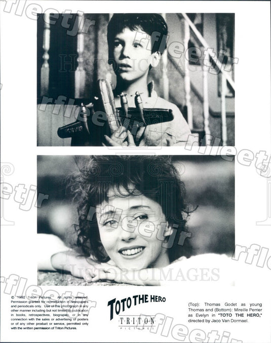 1992 Actors Thomas Godet & Mireille Perrier in Toto The Hero Press Photo ady827 - Historic Images
