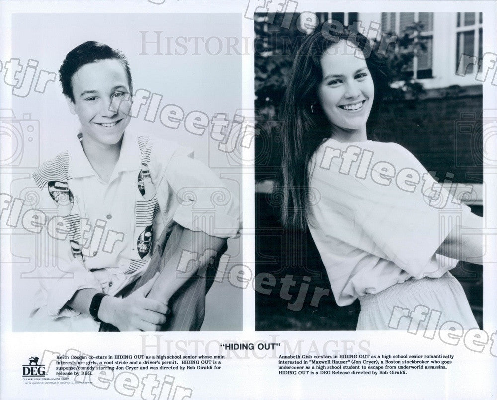 1987 Actors Keith Coogan &amp; Annabeth Gish in Film Hiding Out Press Photo ady877 - Historic Images