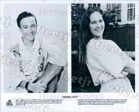 1987 Actors Keith Coogan & Annabeth Gish in Film Hiding Out Press Photo ady877 - Historic Images