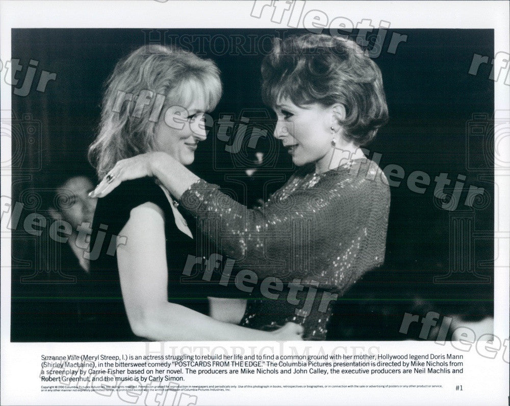 1990 Oscar Winning Actors Meryl Streep &amp; Shirley MacLaine Press Photo ady87 - Historic Images