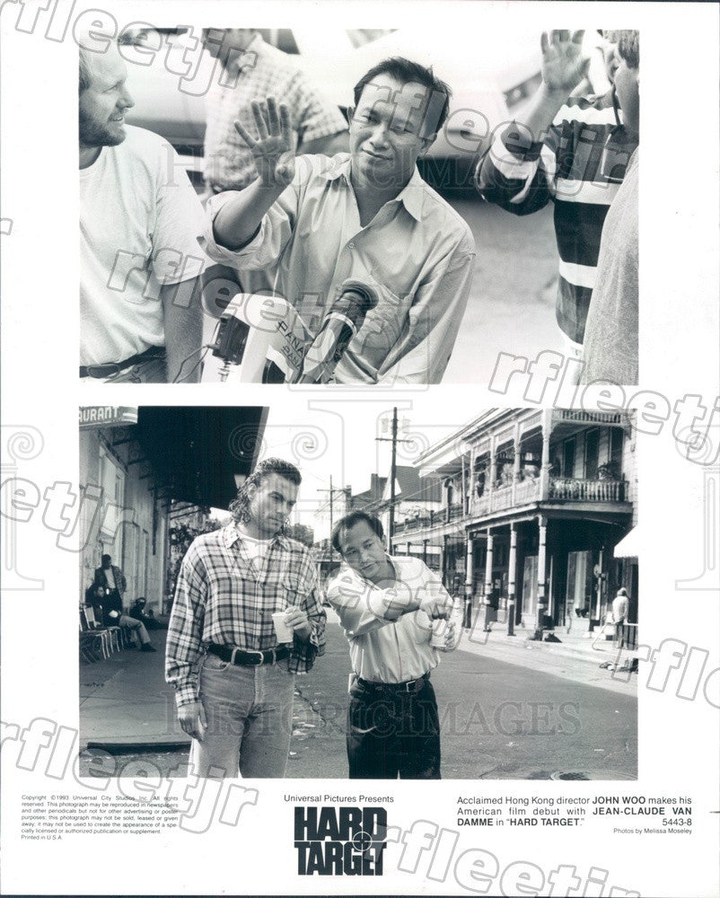 1993 Actor Jean-Claude Van Damme, Hong Kong Director John Woo Press Photo ady905 - Historic Images
