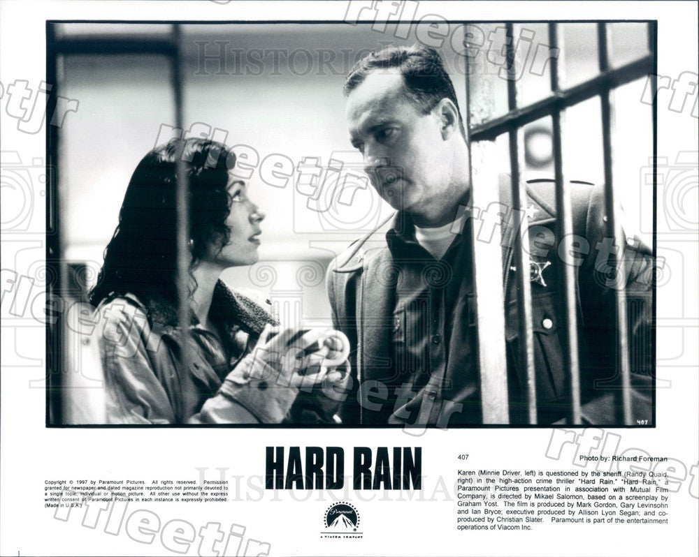 1997 Actors Minnie Driver &amp; Randy Quaid in Film Hard Rain Press Photo ady913 - Historic Images