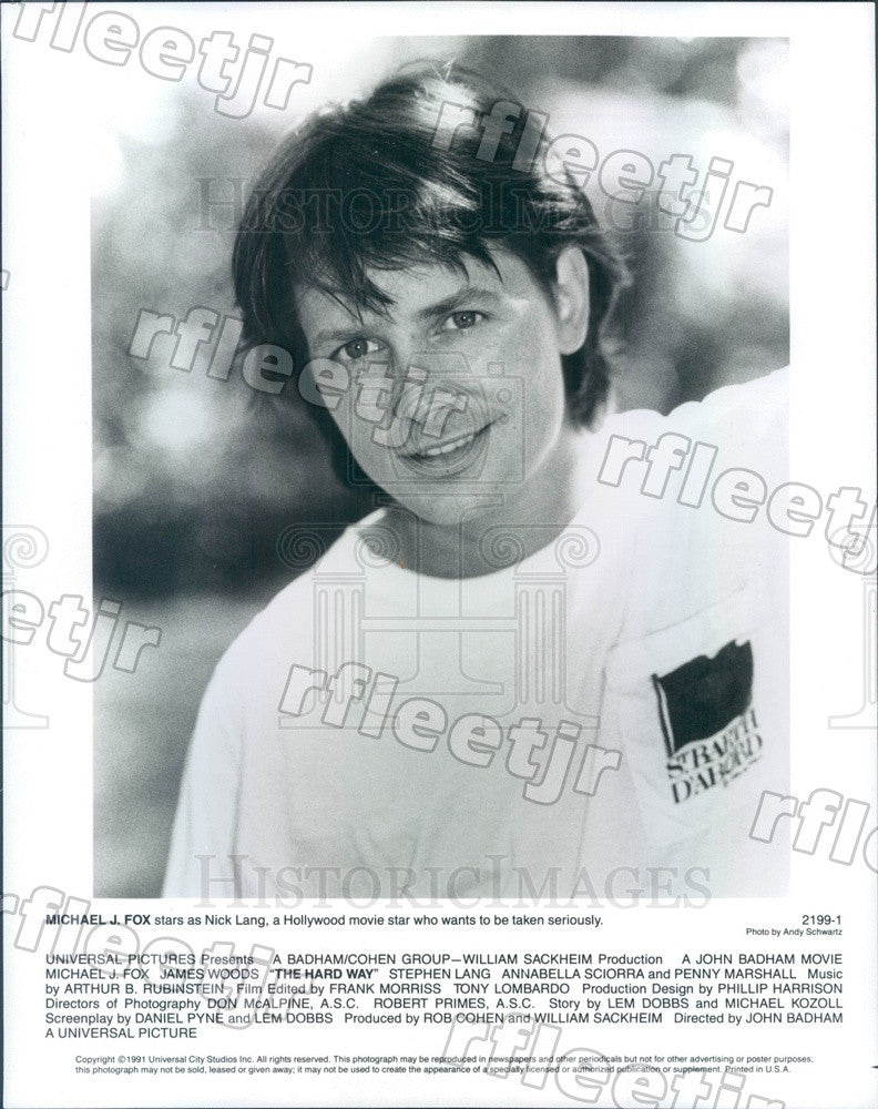 1991 Emmy Winning Actor Michael J Fox in Film The Hard Way Press Photo ady953 - Historic Images