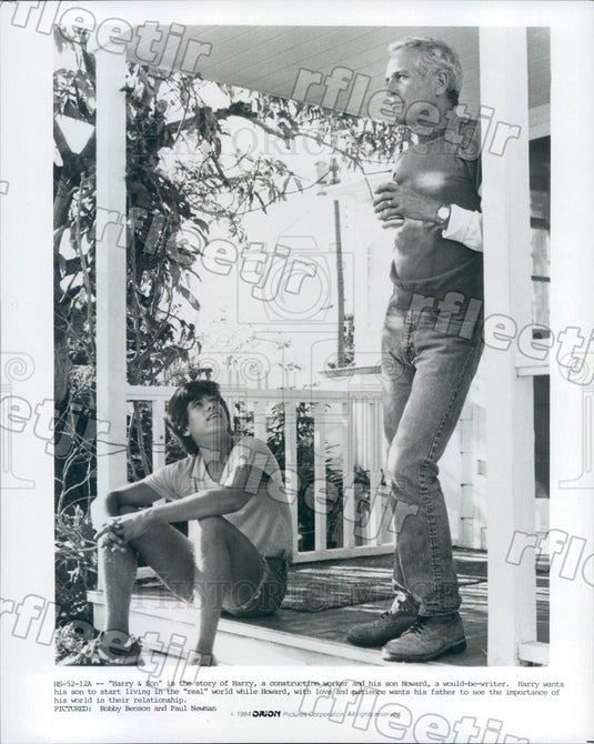 1984 Oscar Winning Actor Paul Newman & Robby Benson in Film Press Photo ady985 - Historic Images